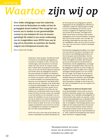 Artikel Waartoe zijn wij op aard